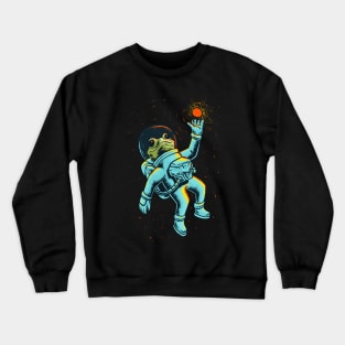 Frog Astronaut in Outer Space Crewneck Sweatshirt